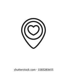 Simple map pin line icon. Stroke pictogram. Vector illustration isolated on a white background. Premium quality symbol. Vector sign for mobile app and web sites.