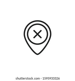 Simple map pin line icon. Stroke pictogram. Vector illustration isolated on a white background. Premium quality symbol. Vector sign for mobile app and web sites.