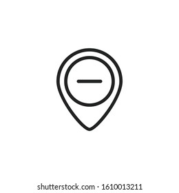 Simple map pin line icon. Stroke pictogram. Vector illustration isolated on a white background. Premium quality symbol. Vector sign for mobile app and web sites.