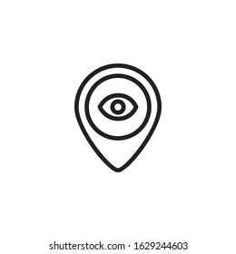 Simple map pin line icon. Stroke pictogram. Vector illustration isolated on a white background. Premium quality symbol. Vector sign for mobile app and web sites.