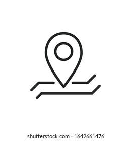 Simple map pin line icon. Stroke pictogram. Vector illustration isolated on a white background. Premium quality symbol. Vector sign for mobile app and web sites.