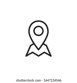 Simple map pin line icon. Stroke pictogram. Vector illustration isolated on a white background. Premium quality symbol. Vector sign for mobile app and web sites.