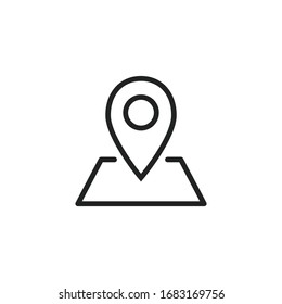 Simple map pin line icon. Stroke pictogram. Vector illustration isolated on a white background. Premium quality symbol. Vector sign for mobile app and web sites.