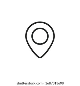 Simple map pin line icon. Stroke pictogram. Vector illustration isolated on a white background. Premium quality symbol. Vector sign for mobile app and web sites.
