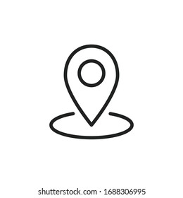 Simple map pin line icon. Stroke pictogram. Vector illustration isolated on a white background. Premium quality symbol. Vector sign for mobile app and web sites.