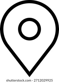 Icono de línea de pin de mapa simple, concepto de ubicación