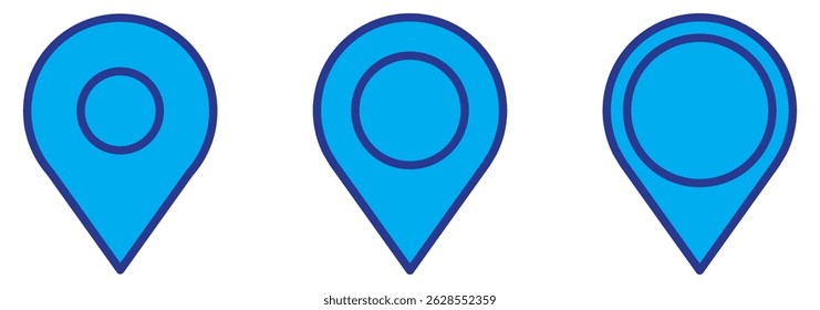 Simple map pin. Map marker pointer icon set. location pin sign. Map pin place marker. Location icon. symbol of GPS map location icon
