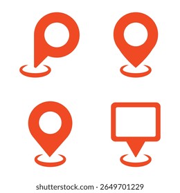 Simple map pin. Map marker pointer icon set. Modern map markers. location pin sign. Map pin place marker. Location icon. Flat style.