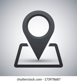 Simple map pointer icon, vector