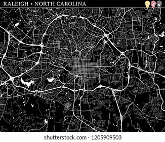 Simple Map Raleigh North Carolina Usa Stock Vector (Royalty Free ...