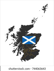 Simple Map Scotland Flag Isolated On Stock Vector (Royalty Free ...