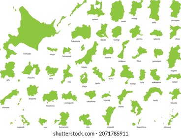 Simple map set of Japanese prefectures