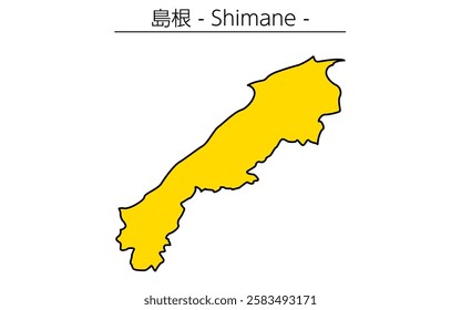 Simple map of Shimane prefecture, Japan Region, Vector Illustration