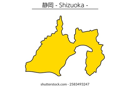 Simple map of Sizuoka prefecture, Japan Region, Vector Illustration