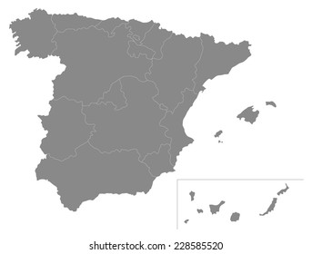 Simple Map Spain Stock Vector (Royalty Free) 228585520 | Shutterstock