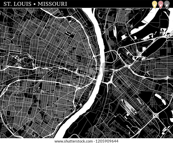 Carte Simple De Saint Louis Missouri Etats Unis Image Vectorielle De Stock Libre De Droits