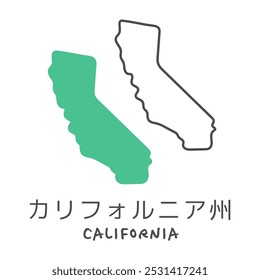 Mapa sencillo del estado de California Traducción de la ilustración: California