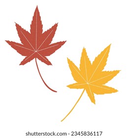 
Simple maple leaf decoration set, vector.