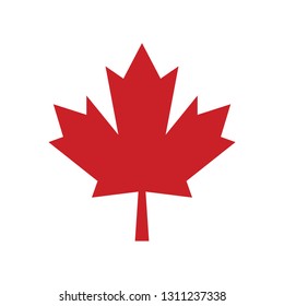 A simple Maple leaf icon in vector format. This sharp Canadian symbol is the classic emblem that represents the country.