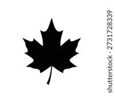 Simple maple leaf silhouette vector flat illustration design.