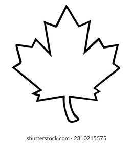 simple maple leave silhouette vector 