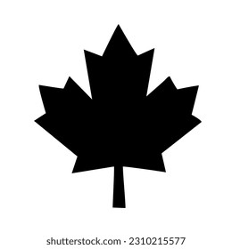 simple maple leave silhouette vector 