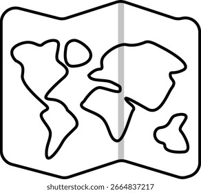 einfache Karten, Symbol, Umrissgrafik