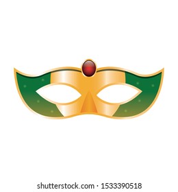 simple Mardi gras mask icon over white background, colorful design. vector illustration