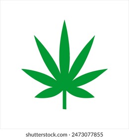 A simple marijuana leaf icon that can be used as a sign