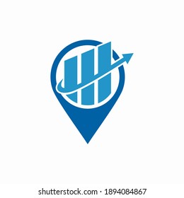simple mark locations with building logo designs