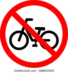 Simple mark of no parking the bicycle