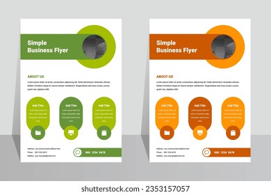 Simple marketing company business A4 flyer template