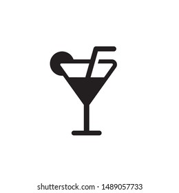 Simple martini flat icon design vector