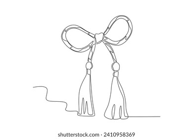 A simple Martisor of strings. Martisor one-line drawing