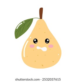 simple mascot cute pear design element