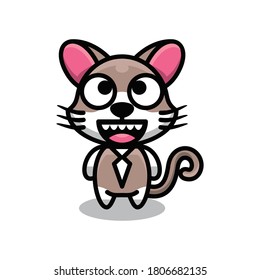 Simple Mascot Design Cats With Bulging Eyes