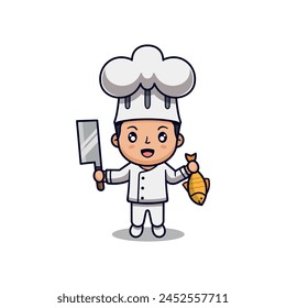 simple mascot logo chef character design