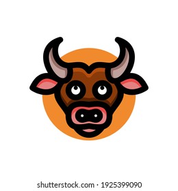 El logotipo de la mascota simple diseña un búfalo. Emblemas abstractos, conceptos de diseño, logotipos, elementos de logotipo