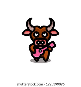 El logotipo de la mascota simple diseña un búfalo. Emblemas abstractos, conceptos de diseño, logotipos, elementos de logotipo
