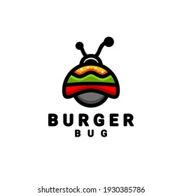 Simple Mascot logo design combination Burger and Bug