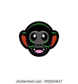 Simple Mascot Logo Design a monkey face. Abstract emblems, design concepts, logos, logotype elements