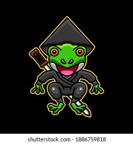 Simple Mascot Logo Design ninja frog