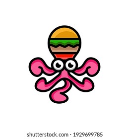 Diseño de logotipo de mascota simple Octopus