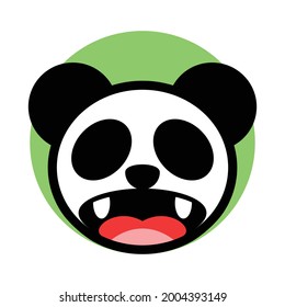 Simple Mascot Logo Design Panda Smiling. Abstract, emblem, design, concept, logo, logotype, element