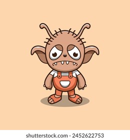 simple mascot logo lethargic monster character design