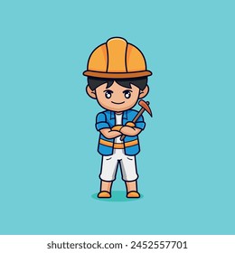 diseño simple del personaje del fontanero del logotipo de la mascota	