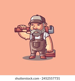 simple mascot logo plumber character design	