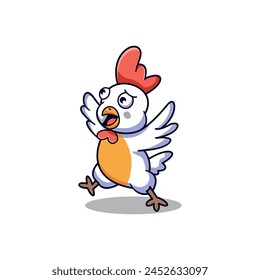 simple mascot logo rooster character design