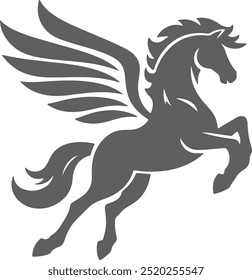 simple mascot for a pegasus, sihoutte