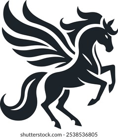 mascote simples para um Pegasus, sihoutte